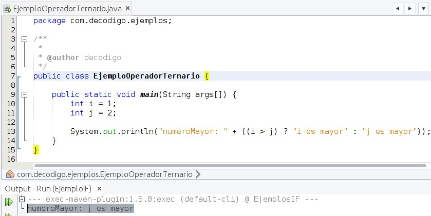 Operador Ternario en Java